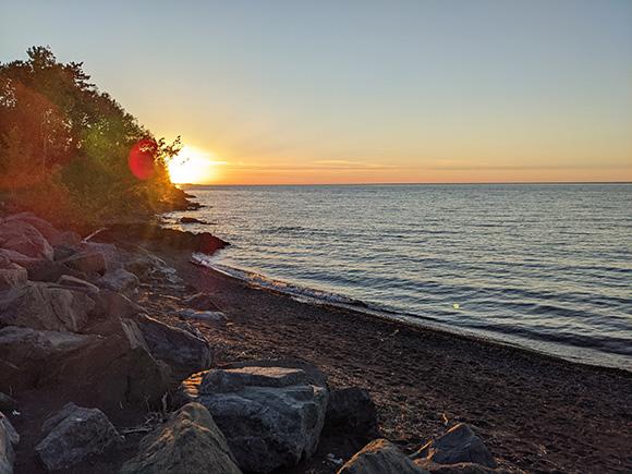 Sunrise over Lake Superior.