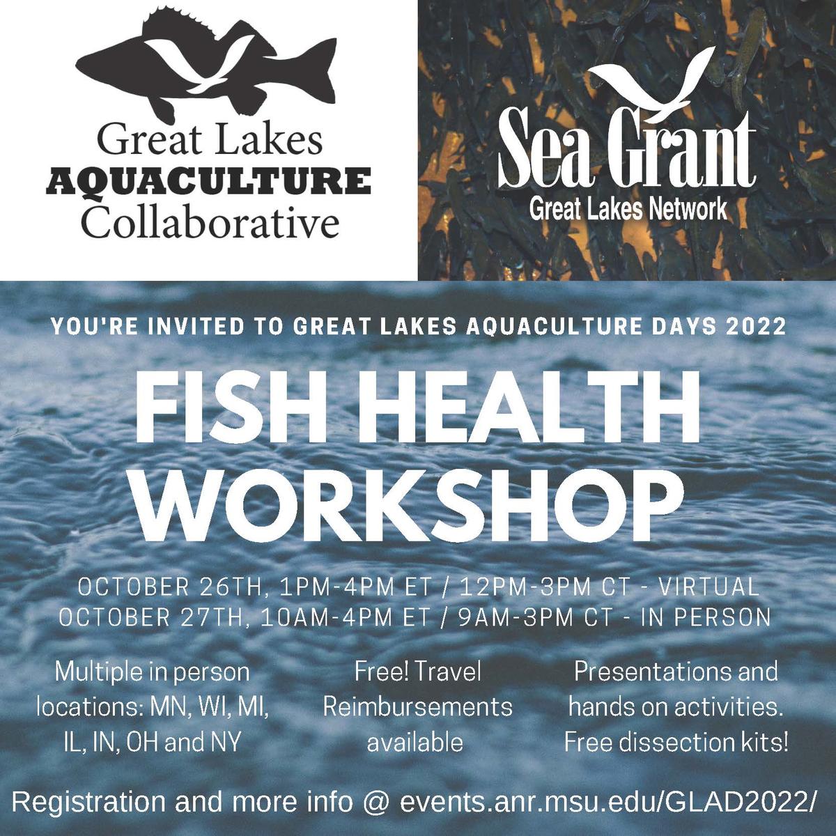 Great Lakes Aquaculture Days 2022 flyer.