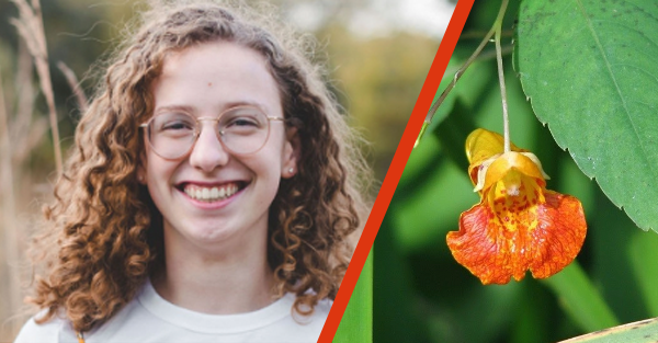 Smiling person next to a native jewelweed
